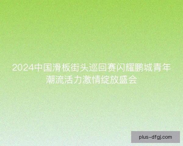 2024中国滑板街头巡回赛闪耀鹏城青年潮流活力激情绽放盛会