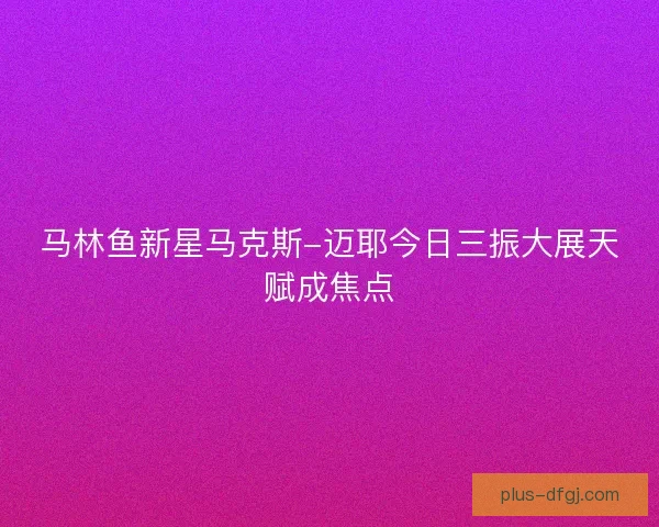 马林鱼新星马克斯-迈耶今日三振大展天赋成焦点
